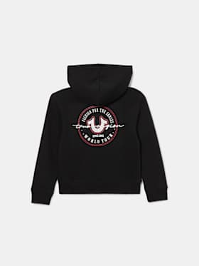 GIRLS GLITTER LOGO ZIP HOODIE