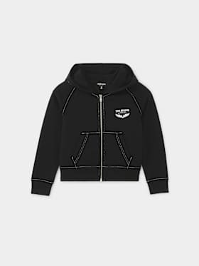 GIRLS CRYSTAL WINGED LOGO ZIP HOODIE