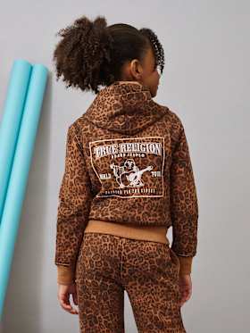 GIRLS LEOPARD PRINT HOODIE