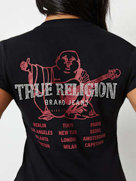 CRYSTAL CONCERT LOGO V NECK TEE