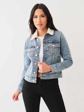 SHERPA COLLAR TRUCKER DENIM JACKET