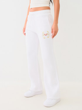 METALLIC WING HORSESHOE STRAIGHT LEG SWEAT PANT