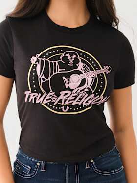 CRYSTAL RETRO BUDDHA LOGO BABY TEE