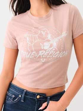 CRYSTAL RETRO BUDDHA LOGO BABY TEE