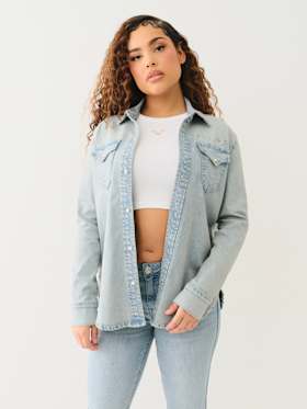 GEORGIA LONG SLEEVE DENIM SHIRT