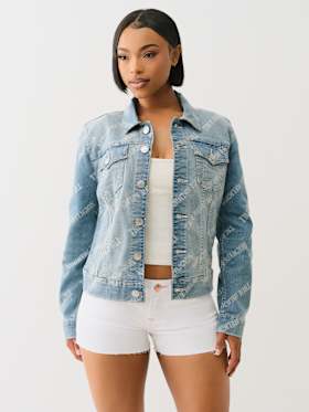 ALLOVER LOGO TRUCKER JACKET