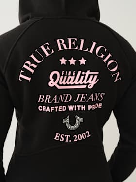 SHRUNKEN STAR RIBBED ZIP HOODIE