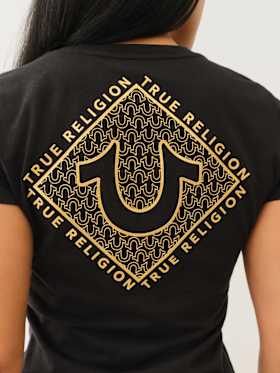 HIGH DENSITY LOGO V NECK TEE