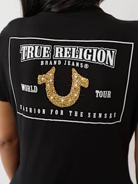 CRUSHED CRYSTAL HORSESHOE TEE