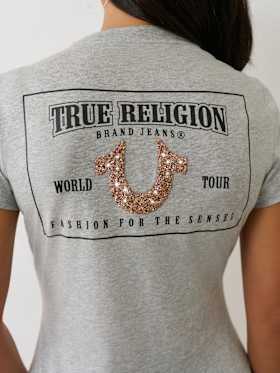 CRUSHED CRYSTAL HORSESHOE TEE