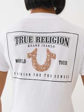 CRUSHED CRYSTAL HORSESHOE TEE