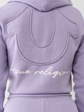 HORSESHOE APPLIQUE ZIP HOODIE