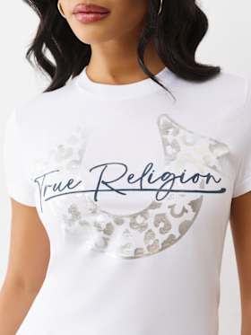 METALLIC LEOPARD GRAPHIC  TEE