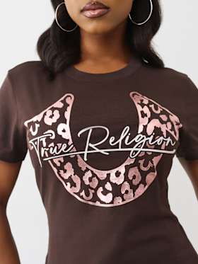METALLIC LEOPARD GRAPHIC  TEE