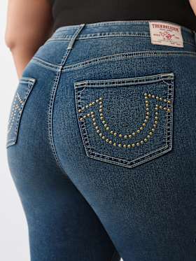 PLUS JENNIE STUDDED MID RISE CURVY SKINNY JEAN