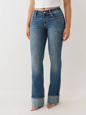 BECCA MID RISE CUFFED BOOTCUT JEAN