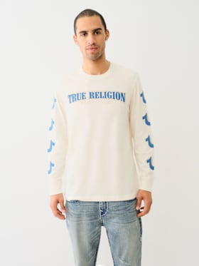 REPEATED HORSESHOE LONG SLEEVE TEE