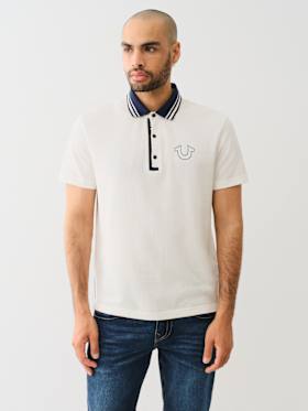 TRUE RELIGION GUSSET POLO SHIRT