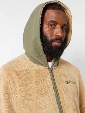 CONTRAST SHERPA HOODED JACKET