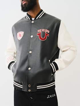 TRUE LOGO PATCH VARSITY JACKET
