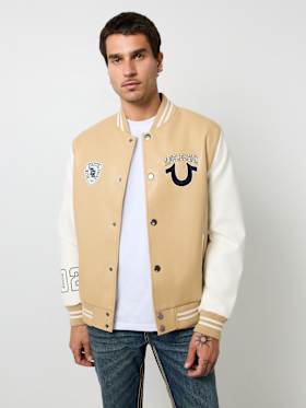 TRUE LOGO PATCH VARSITY JACKET