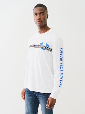 METALLIC TAPING LONG SLEEVE TEE