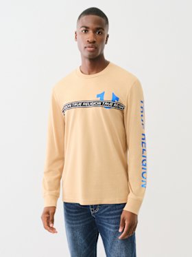 METALLIC TAPING LONG SLEEVE TEE