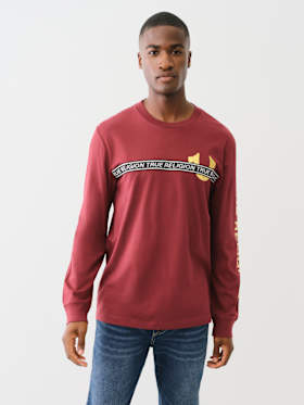 METALLIC TAPING LONG SLEEVE TEE