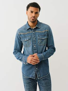 WESTERN CHAMBRAY LONG SLEEVE SHIRT