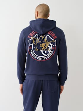 METALLIC BUDDHA ZIP HOODIE