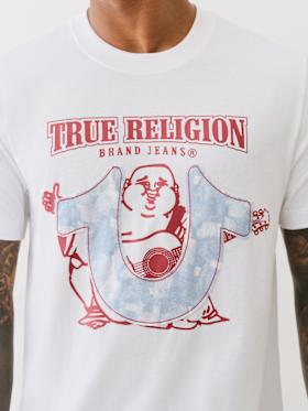 DENIM HORSESHOE APPLIQUE TEE