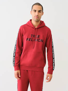 TRUE RELIGION TAPING PULLOVER HOODIE