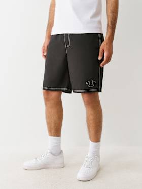 STITCHED HORSESHOE BOARD SHORTS 9”