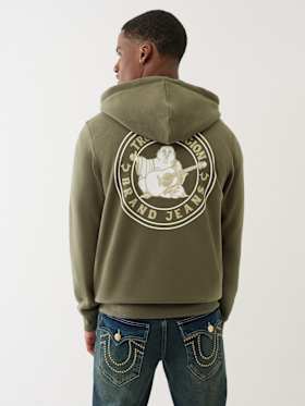 BUDDHA SEAL ZIP HOODIE