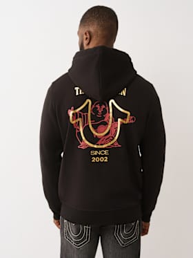 BIG FOIL HORSESHOE ZIP HOODIE