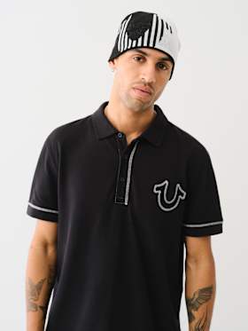 COLORBLOCK STRIPED HORSESHOE BEANIE