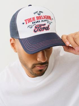 TRUE RELIGION X FORD EMBROIDERED TRUCKER HAT