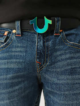 IRIDESCENT HORSESHOE BUCKLE BELT