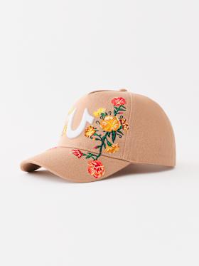 EMBROIDERED FLOWER HORSESHOE HAT