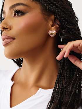HEART LOGO STUD EARRINGS