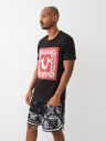PAISLEY TWILL APPLIQUE LOGO TEE