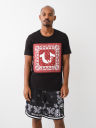 PAISLEY TWILL APPLIQUE LOGO TEE