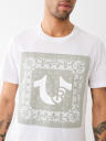 PAISLEY TWILL APPLIQUE LOGO TEE
