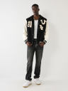 HOODED VARSITY JACKET