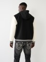 HOODED VARSITY JACKET