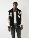 HOODED VARSITY JACKET