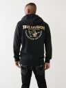 METALLIC BUDDHA LOGO ZIP HOODIE