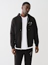 SUDADERA CON CAPUCHA Y CIERRE CON LOGOTIPO DE BUDDHA Y ESTRELLA