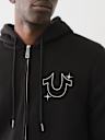 SUDADERA CON CAPUCHA Y CIERRE CON LOGOTIPO DE BUDDHA Y ESTRELLA