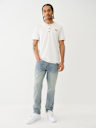CONTRAST STITCH SLUB HENLEY TEE